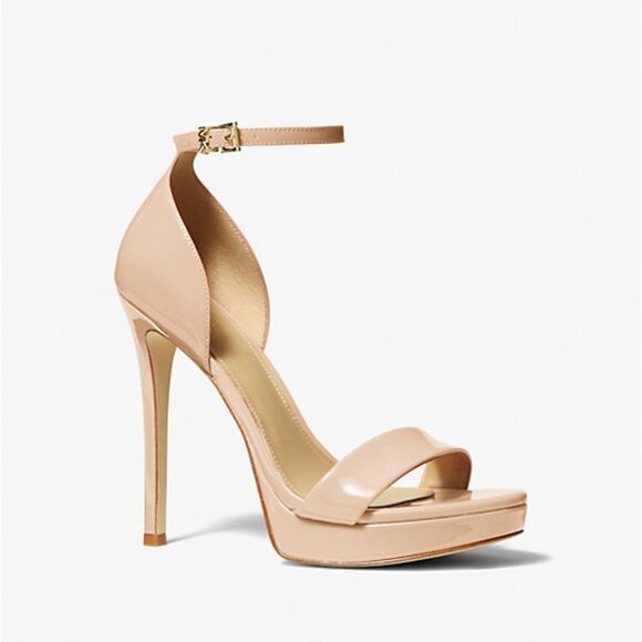 BRAND NEW MICHAEL KORS JORDYN PATENT LEATHER PLATFORM SANDAL - Picture 1 of 3